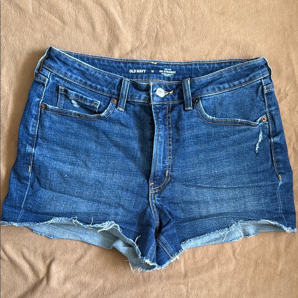Old Navy Blue Jean Shorts with Frayed Hem